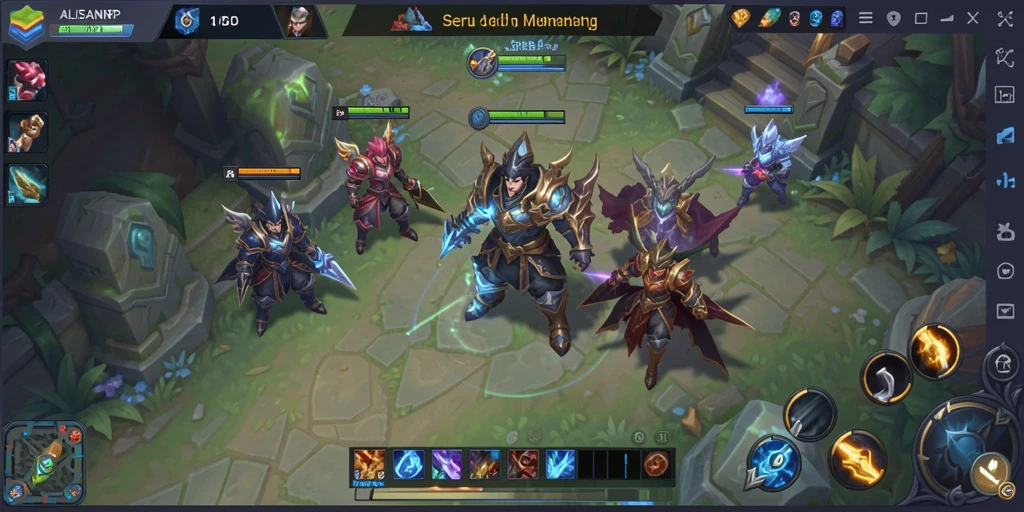 Tampilan aksi mendebarkan di ALISANRP dengan karakter MOBA.