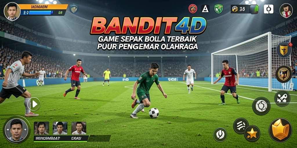 Screenshot gameplay BANDIT4D yang menampilkan aksi seru sepak bola.