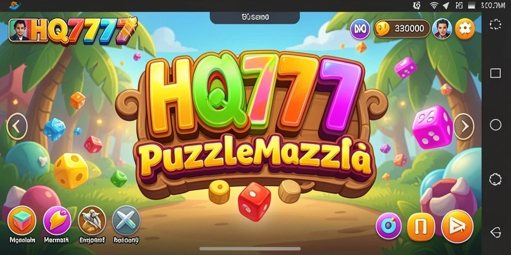Tampilan menarik dari gameplay HQ777 yang penuh tantangan Puzzle.