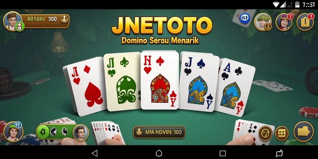 Tampilan menarik gameplay JNETOTO dengan pemain Domino aktif.