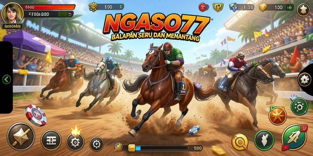 Tampilan gameplay NGASO77 dengan balapan yang mendebarkan.