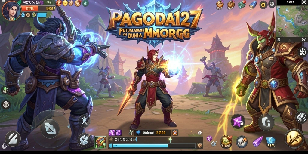 Screenshot gameplay PAGODA127 dengan aksi seru di dunia MMORPG.