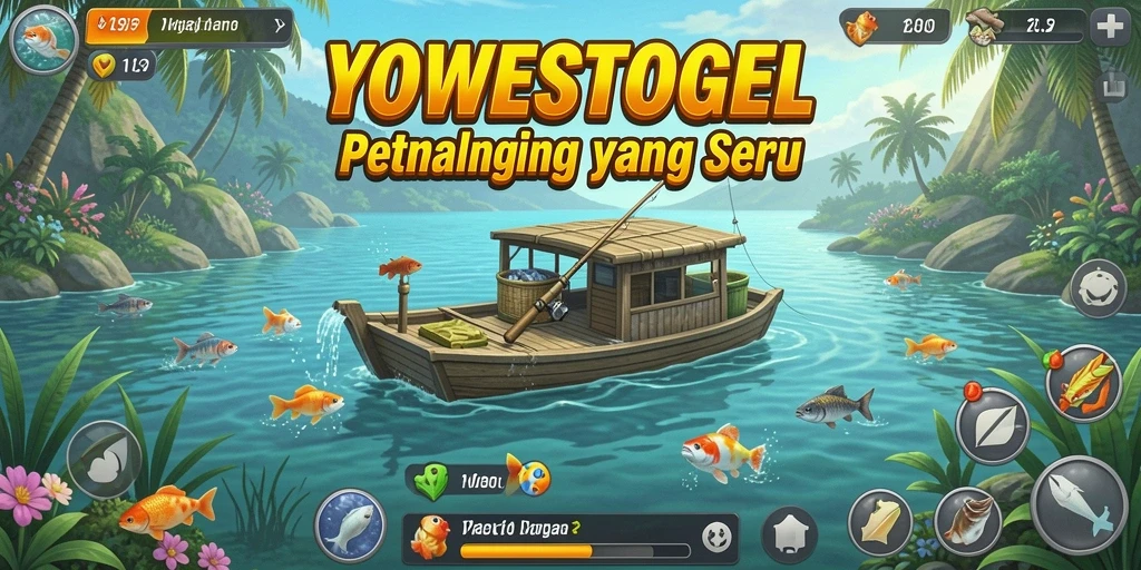 Tampilan gameplay YOWESTOGEL yang menawan dengan aksi memancing seru.